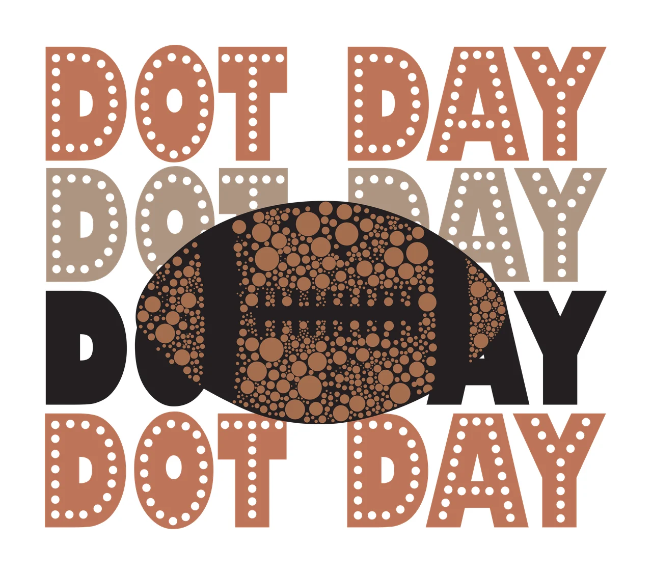 Dot Day Letters With Oval Shape dots black white typography