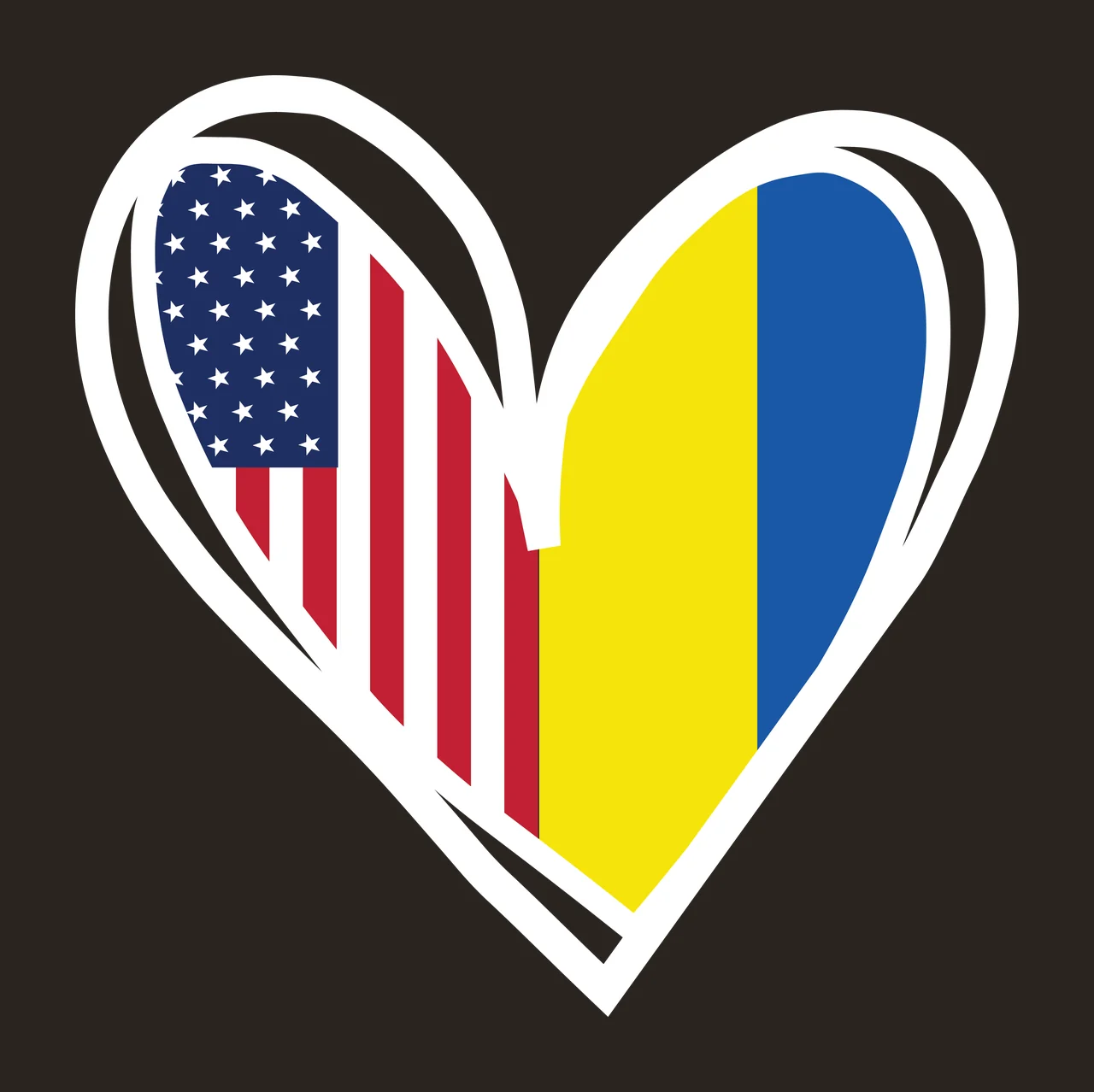 Heart Shape With Flag Pattern Fill stars stripes outline stylized contrast preview thumbnail