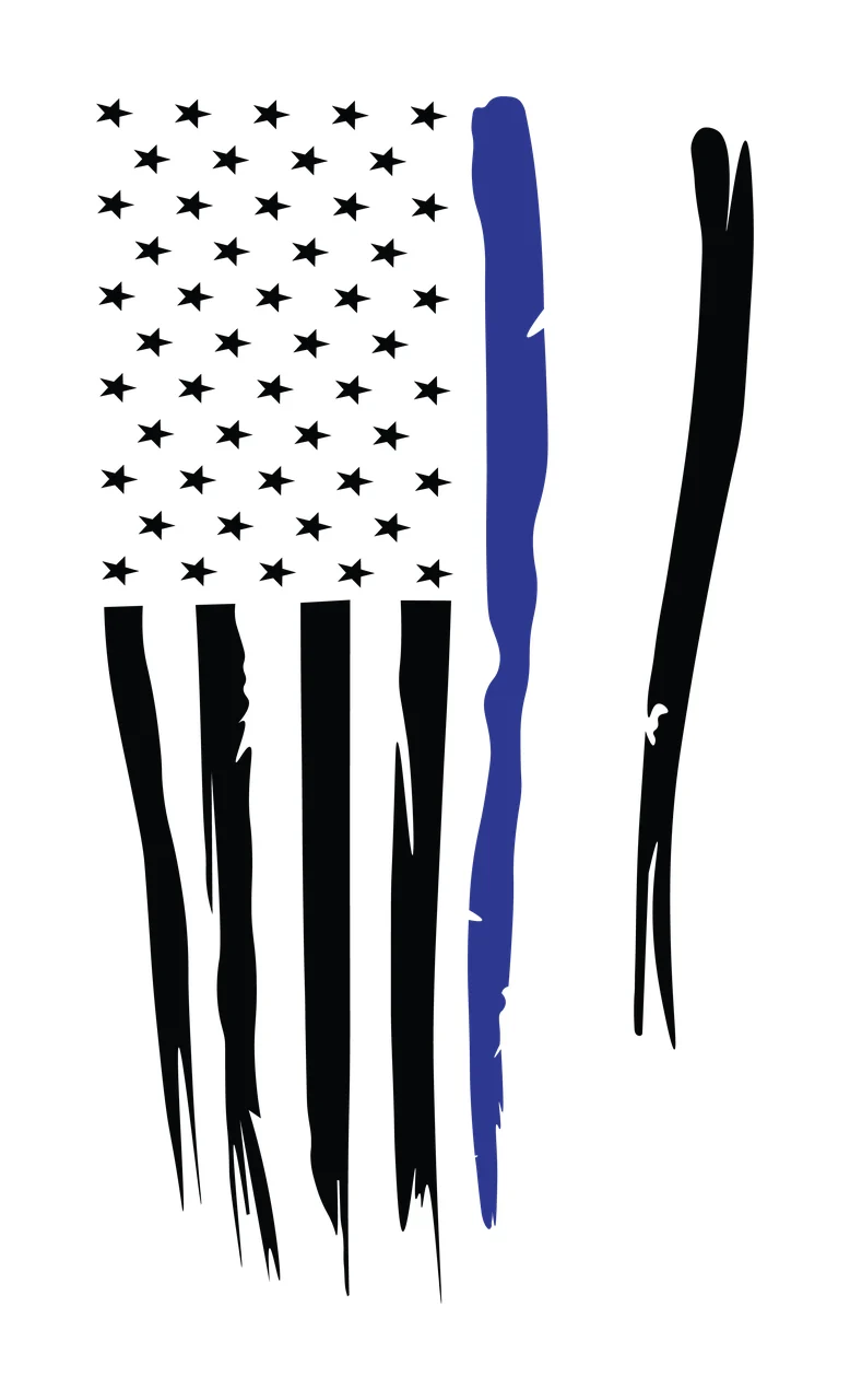 Flag Vertical Graphic With Textured Brush Stroke Stripes stars