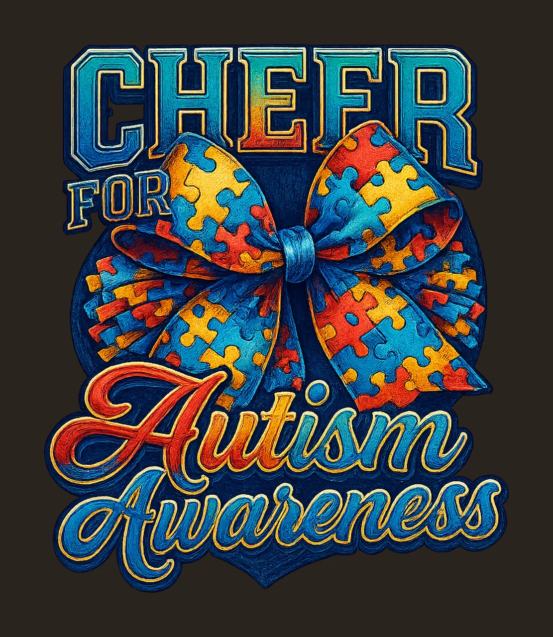 Cheer for Autism Awareness Sublimation Quote Design Au Some contrast preview thumbnail