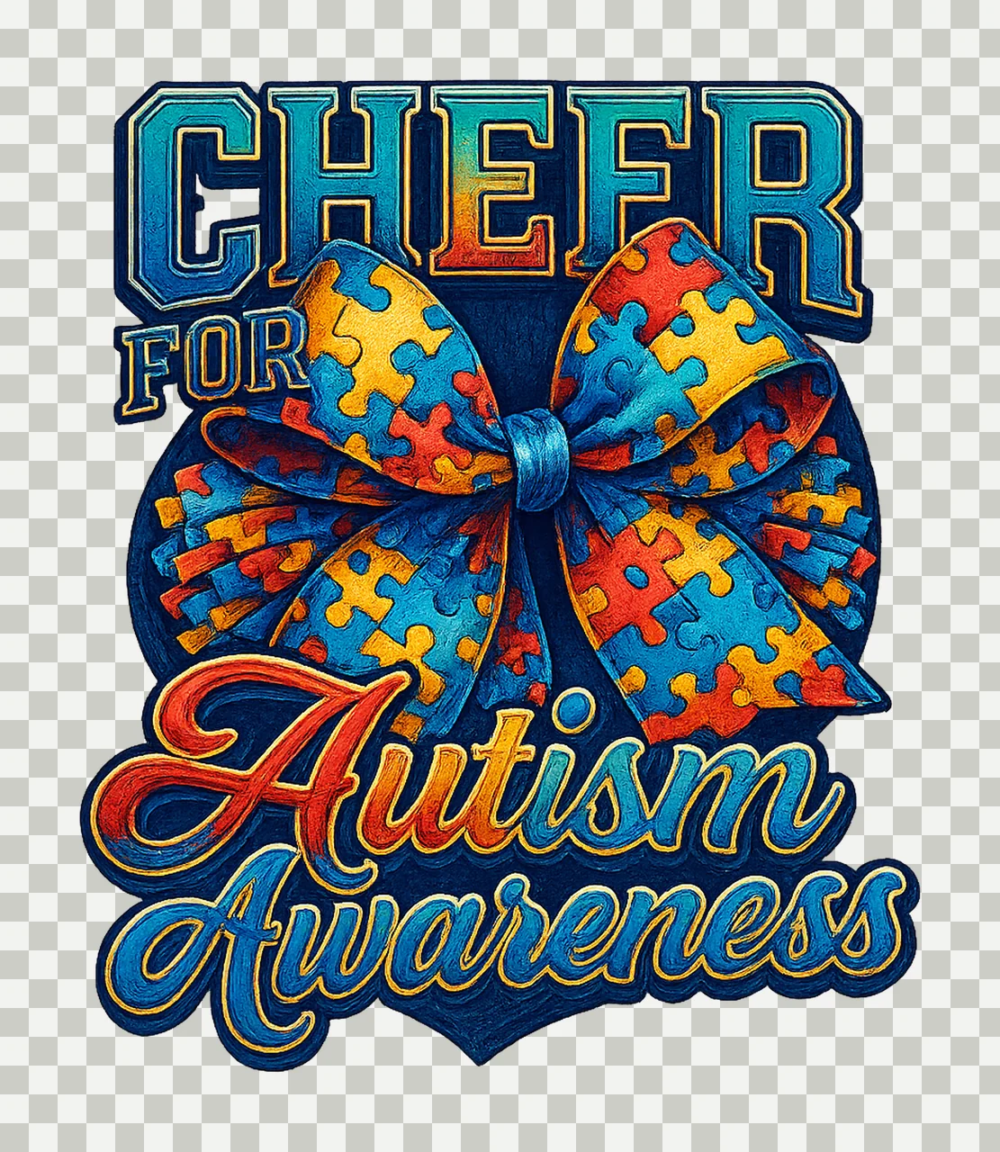 Cheer for Autism Awareness Sublimation Quote Design Au Some transparency and detail preview thumbnail