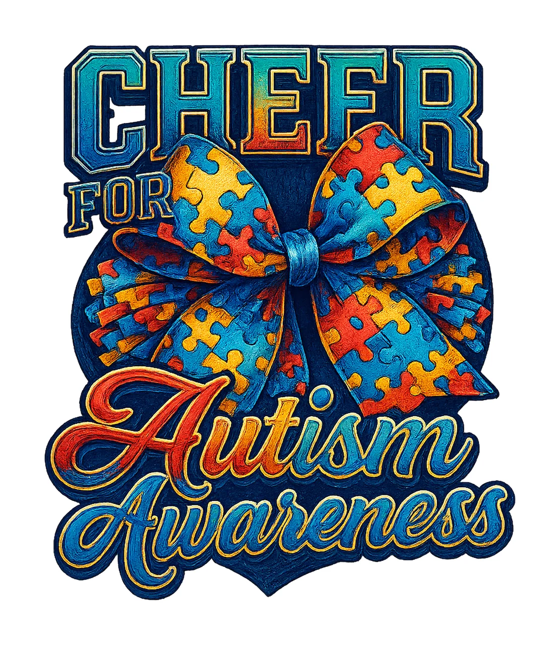 Cheer for Autism Awareness Sublimation Quote Design Au Some