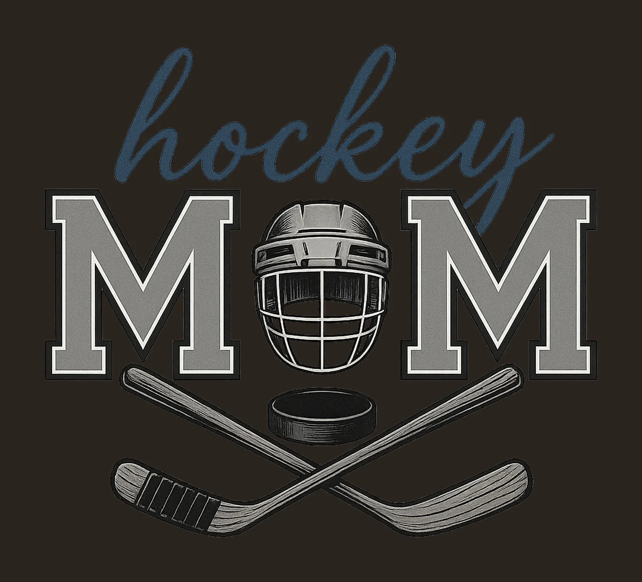 Hockey Mom Game Day Vibes Sublimation Design Sports Mom contrast preview thumbnail