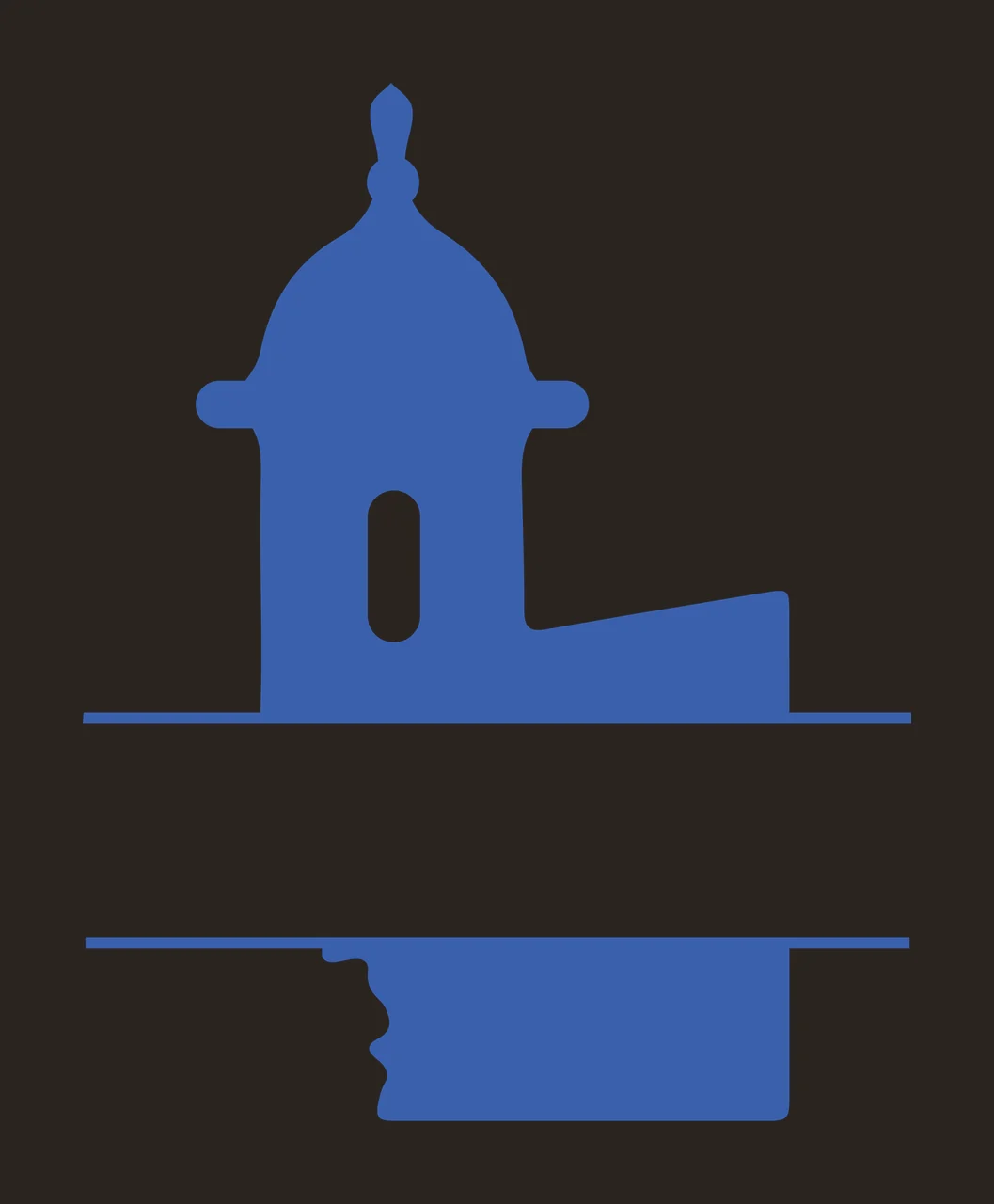 Black Lookout Tower With Horizontal Split dome lines silhouette contrast preview thumbnail