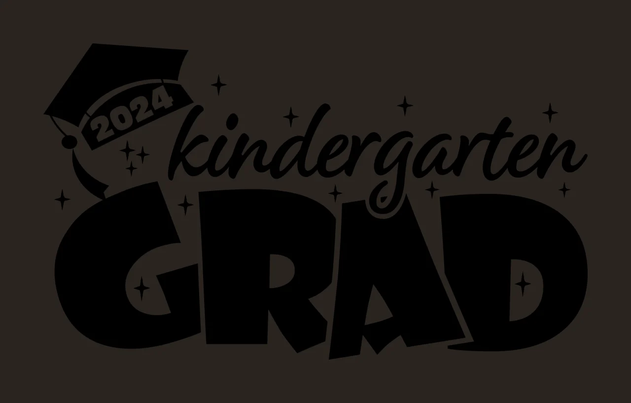 Kindergarten Text With Hat graduation cap decorating stars contrast preview thumbnail