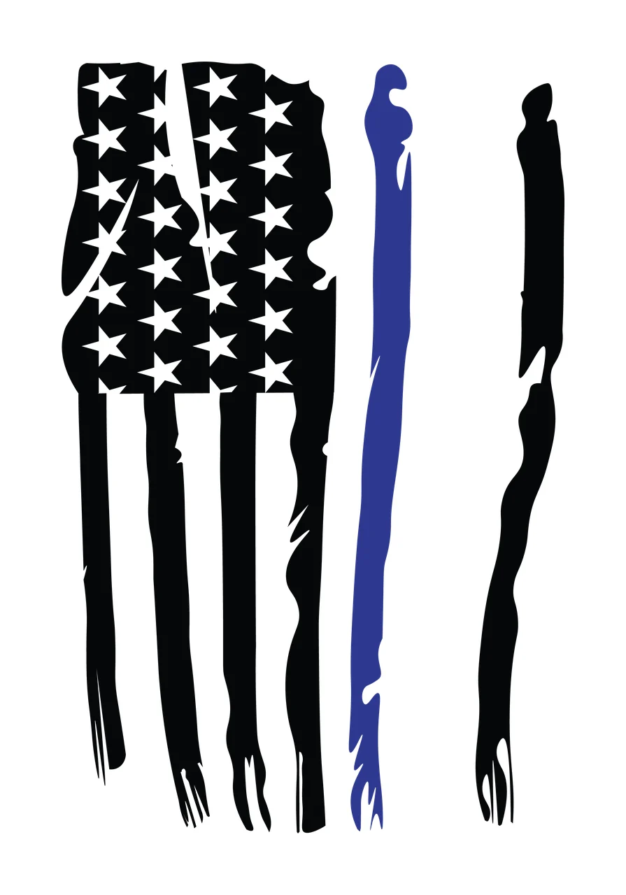 Flag Vertical Distressed Pattern With Stars And Torn stripes