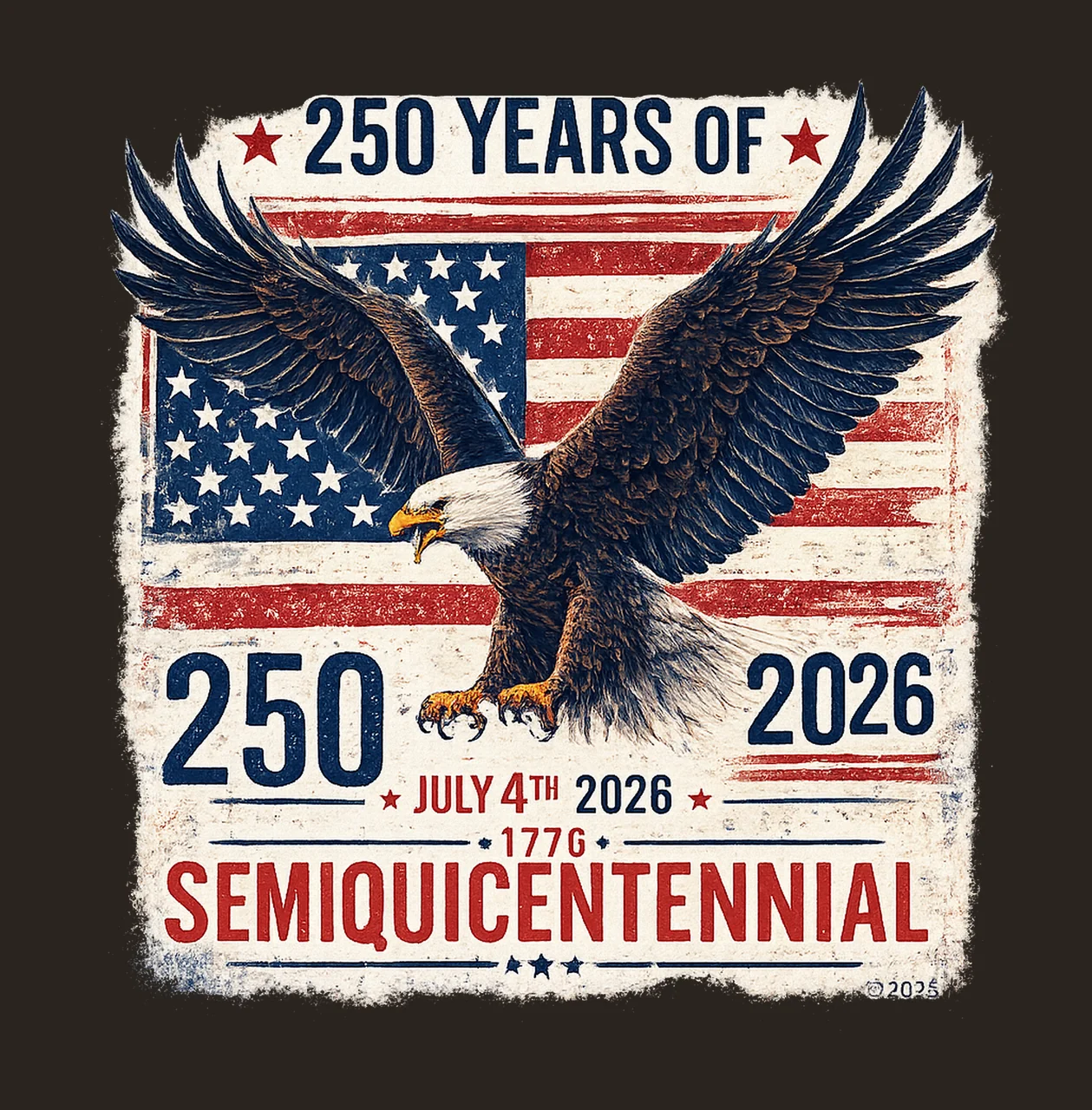 America 250th Anniversary Celebrate USA Flag Vintage contrast preview thumbnail