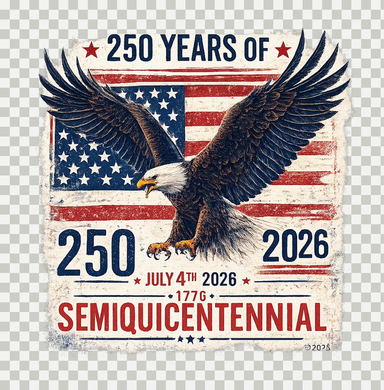 America 250th Anniversary Celebrate USA Flag Vintage transparency and detail preview thumbnail