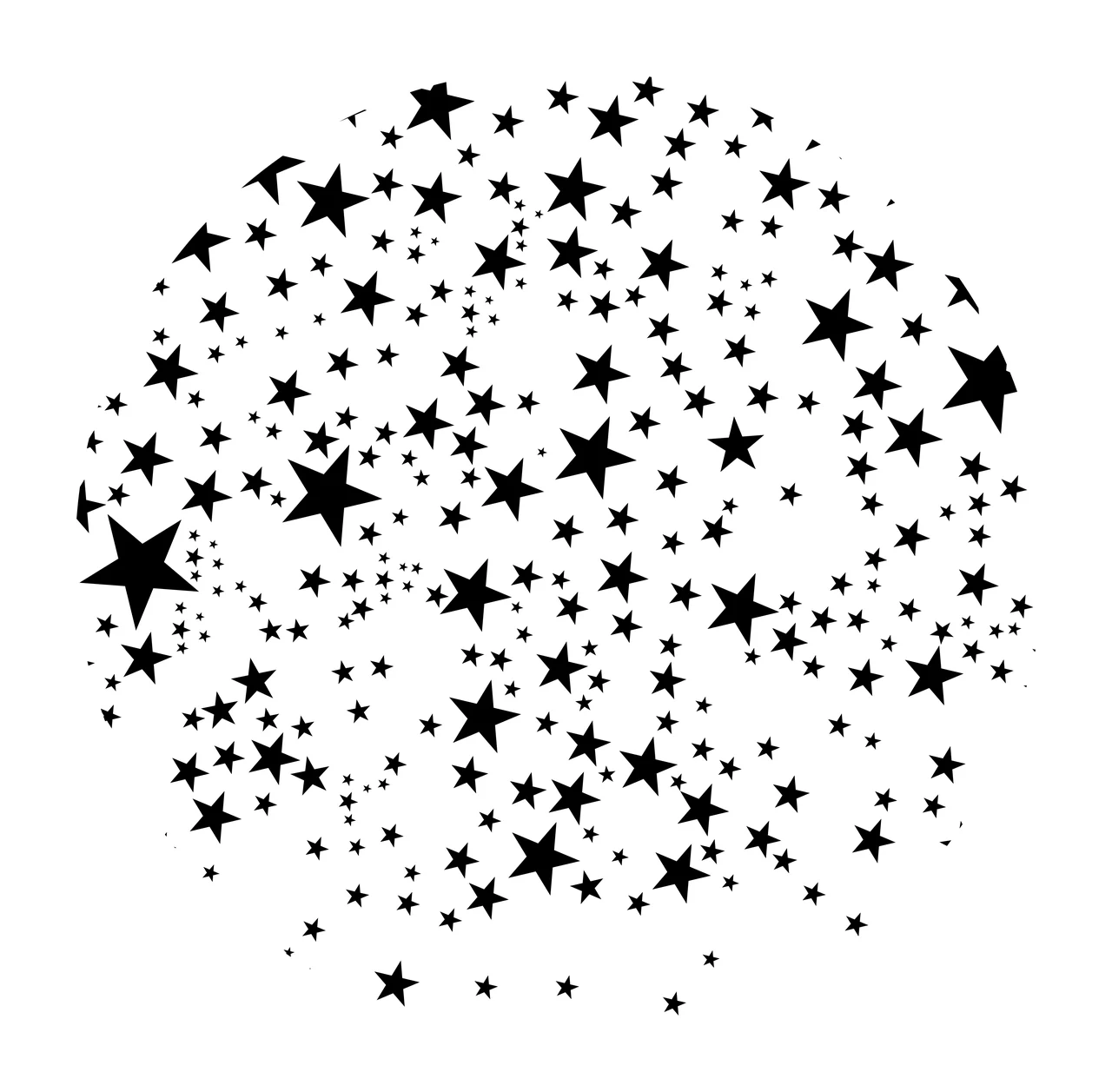 Keychain Circular Star Field Negative Pattern stars arranged in frame