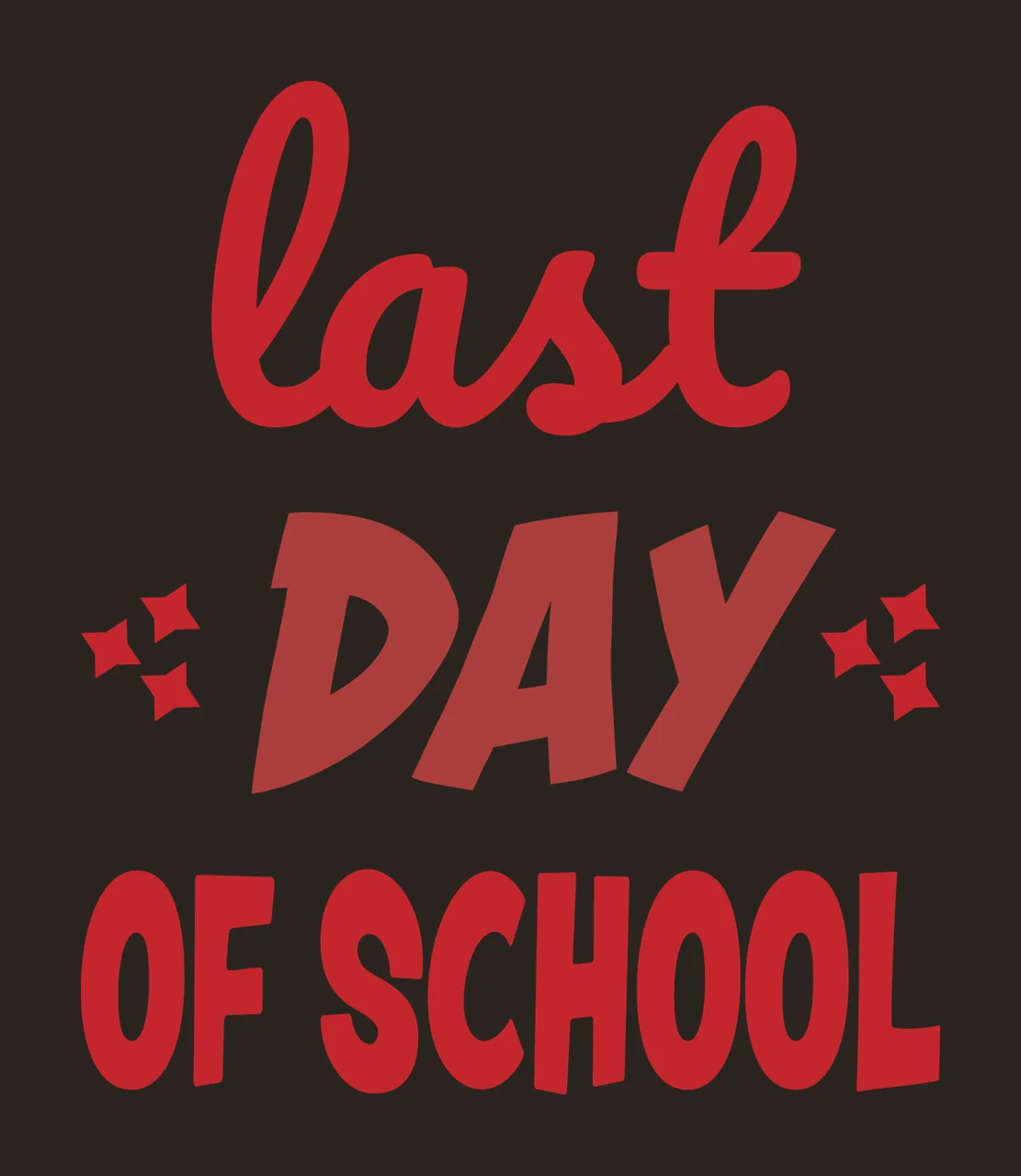 Last Day Of School Red Typography contrast preview thumbnail
