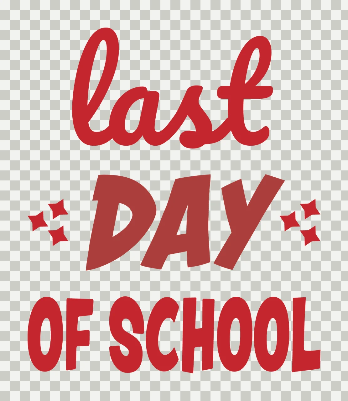 Last Day Of School Red Typography transparency and detail preview thumbnail