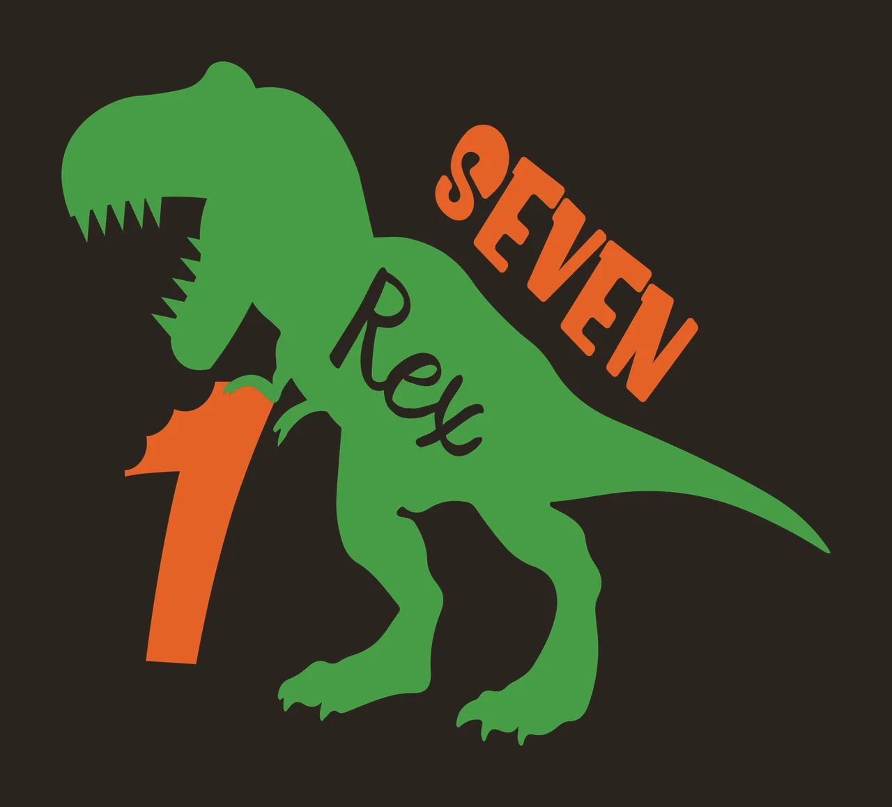 Dinosaur Seven Rex Number One Silhouette black white monochrome contrast preview thumbnail