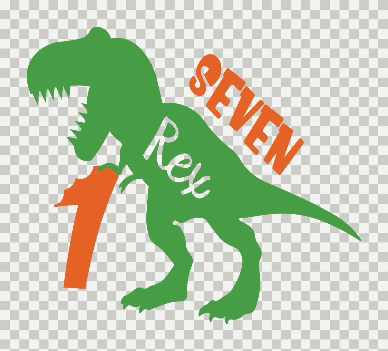 Dinosaur Seven Rex Number One Silhouette black white monochrome transparency and detail preview thumbnail