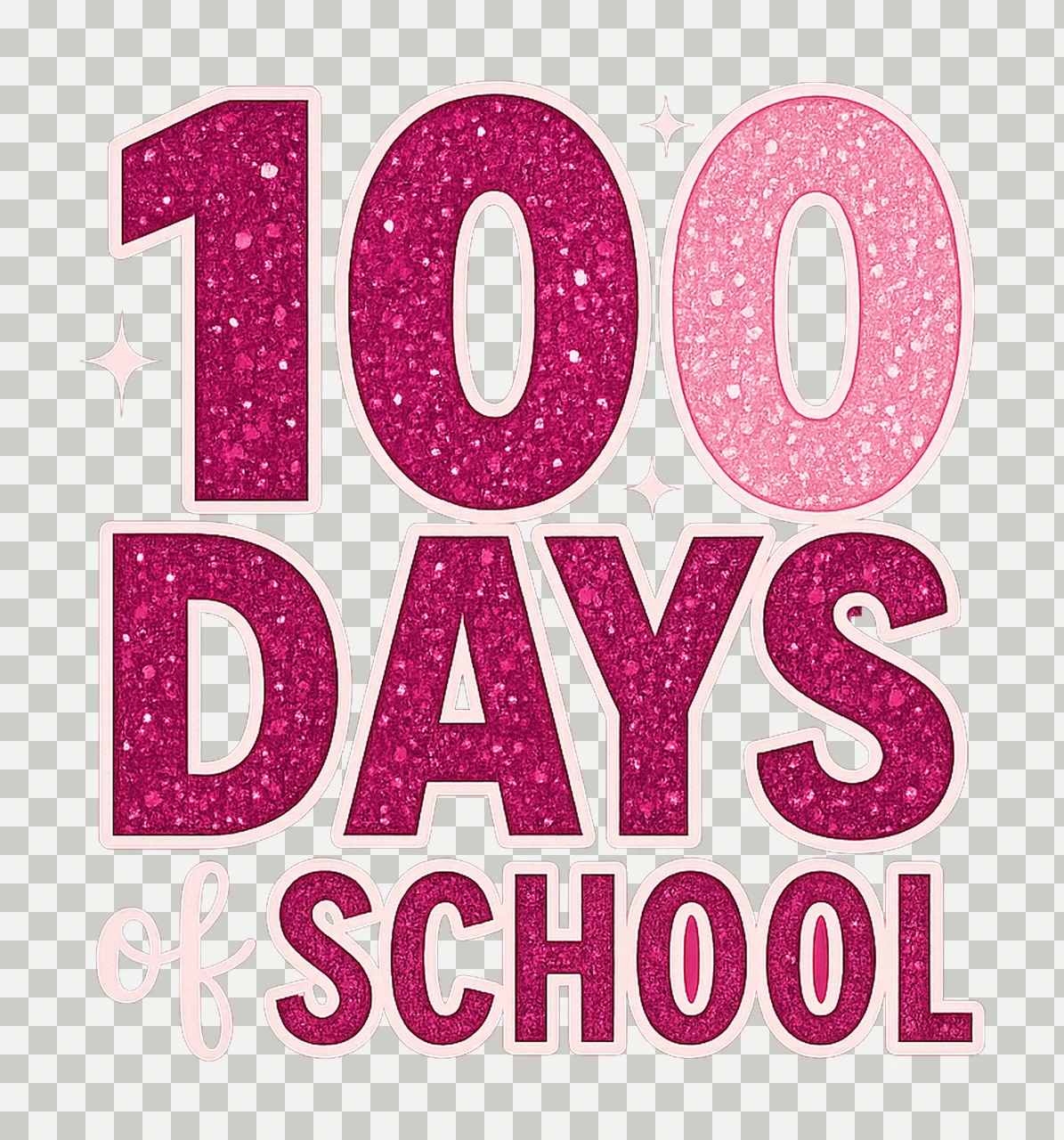 Glitter 100 Days of School Happy 100 Days Design Teacher transparency and detail preview thumbnail