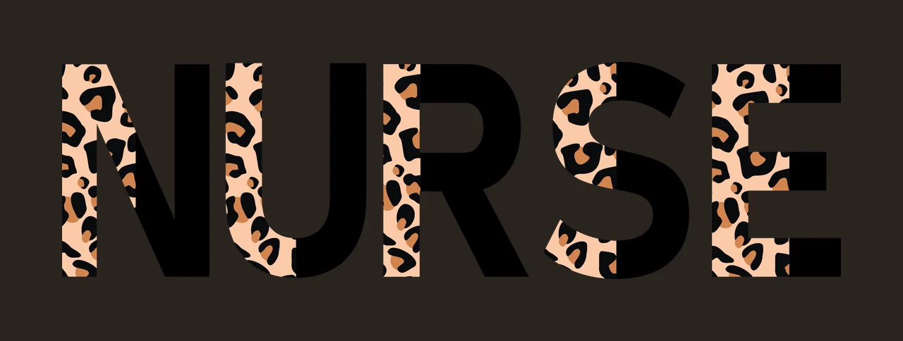 Nurse Word With Intricate Pattern Fill typography black white contrast preview thumbnail