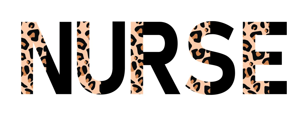 Nurse Word With Intricate Pattern Fill typography black white