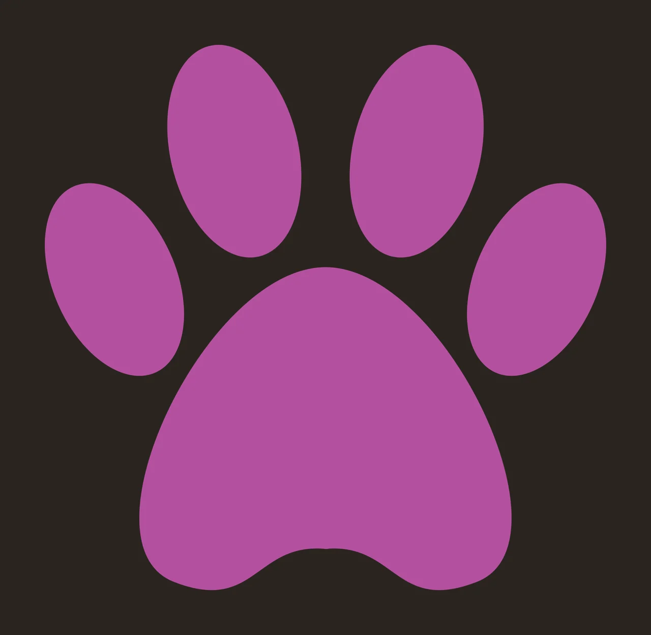 Keychain Black Animal Paw Print Silhouette toes pad minimalist contrast preview thumbnail