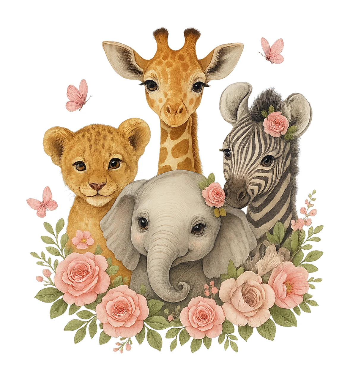 Safari Animals Watercolour Jungle Design Birthday Invitation