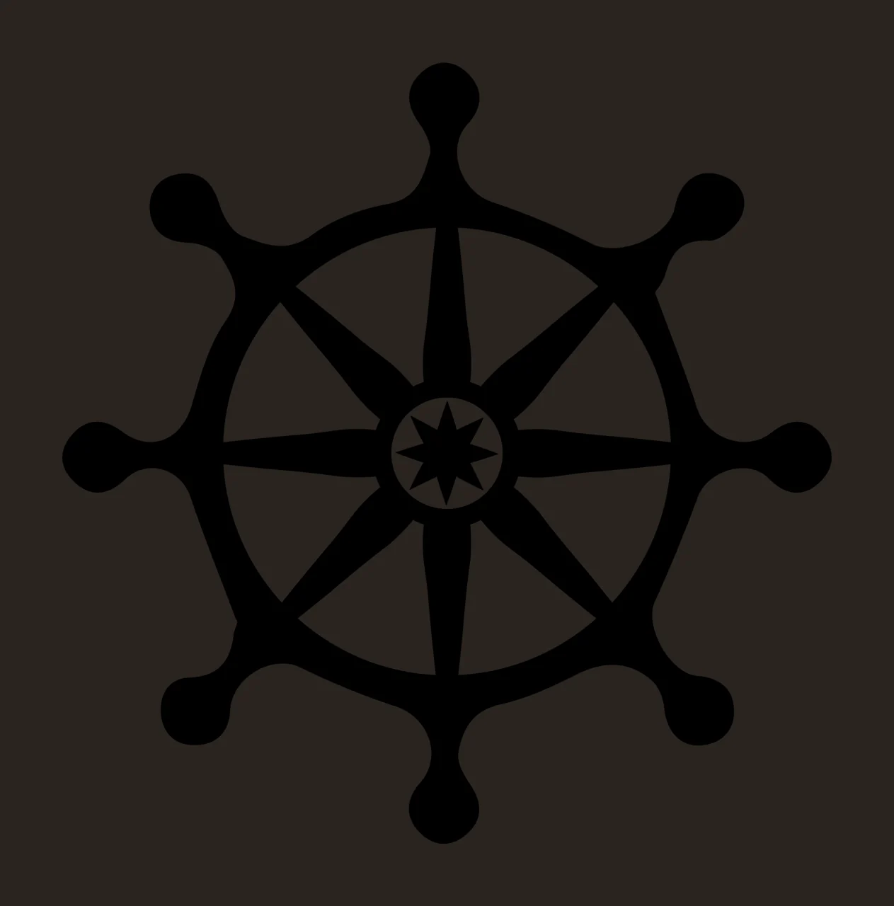 Ship Wheel With Silhouette And Black White contrast preview thumbnail