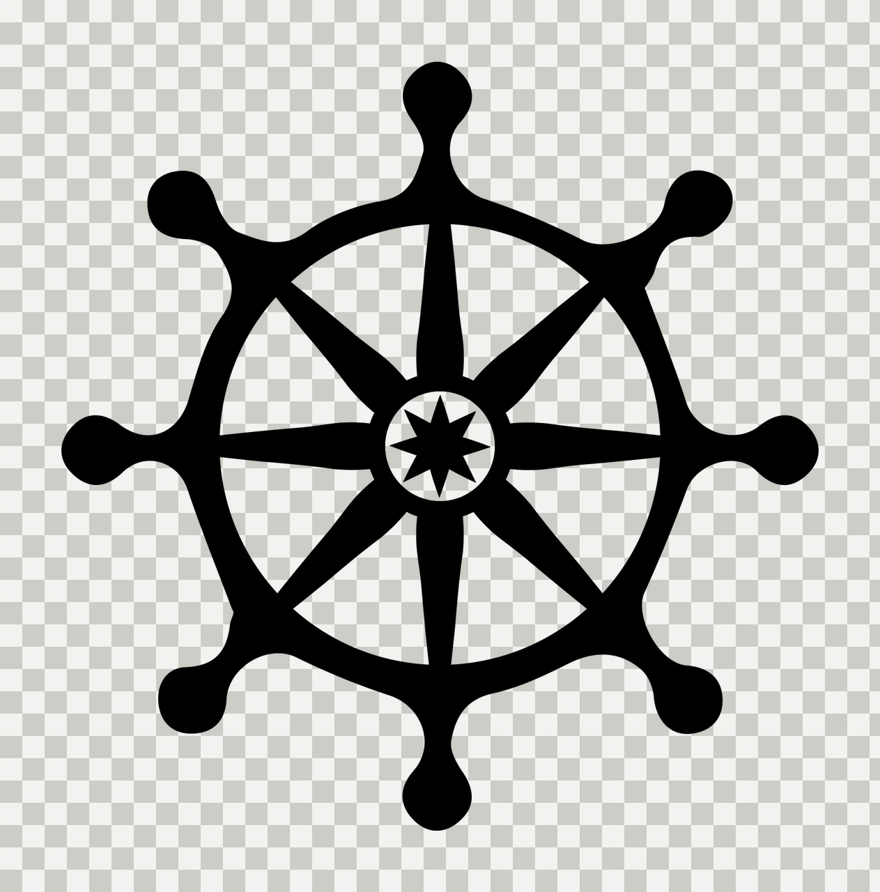 Ship Wheel With Silhouette And Black White transparency and detail preview thumbnail