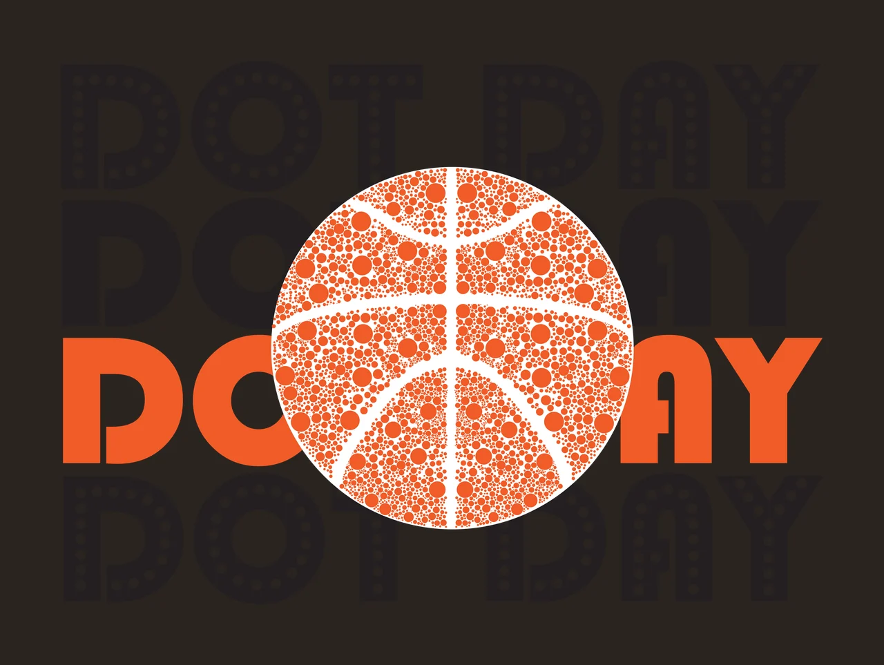 Dot Day Lettering With Central Circle repeating black white background contrast preview thumbnail