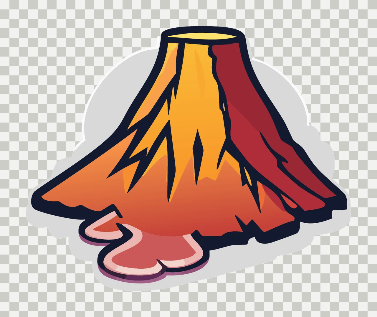 Volcano Silhouette On Rocky Foundation rocks mountain black transparency and detail preview thumbnail