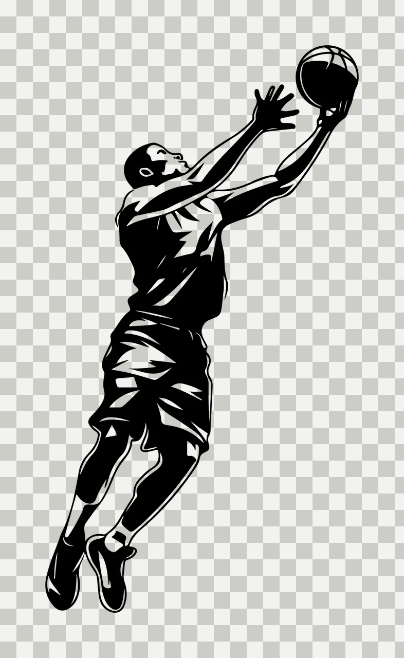 Can Glass Wrap Basketball Player Reaching With Person transparency and detail preview thumbnail