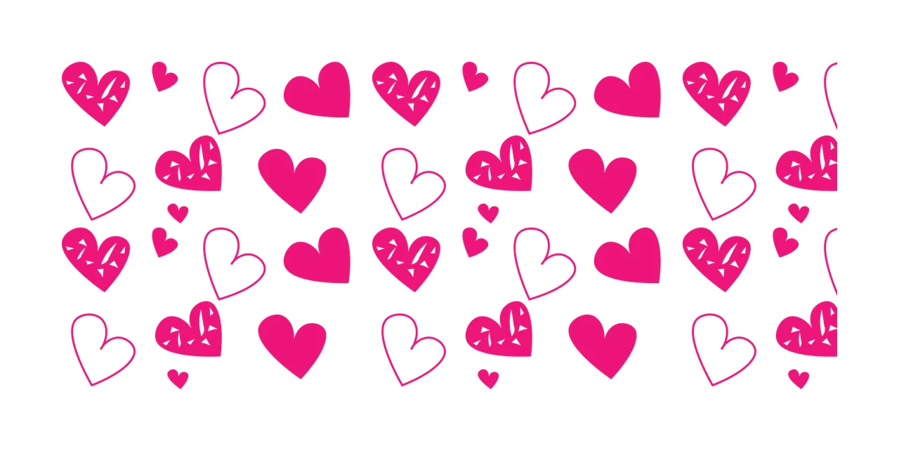 Hearts Can Glass Wrap Repeating Pattern lines dots line art