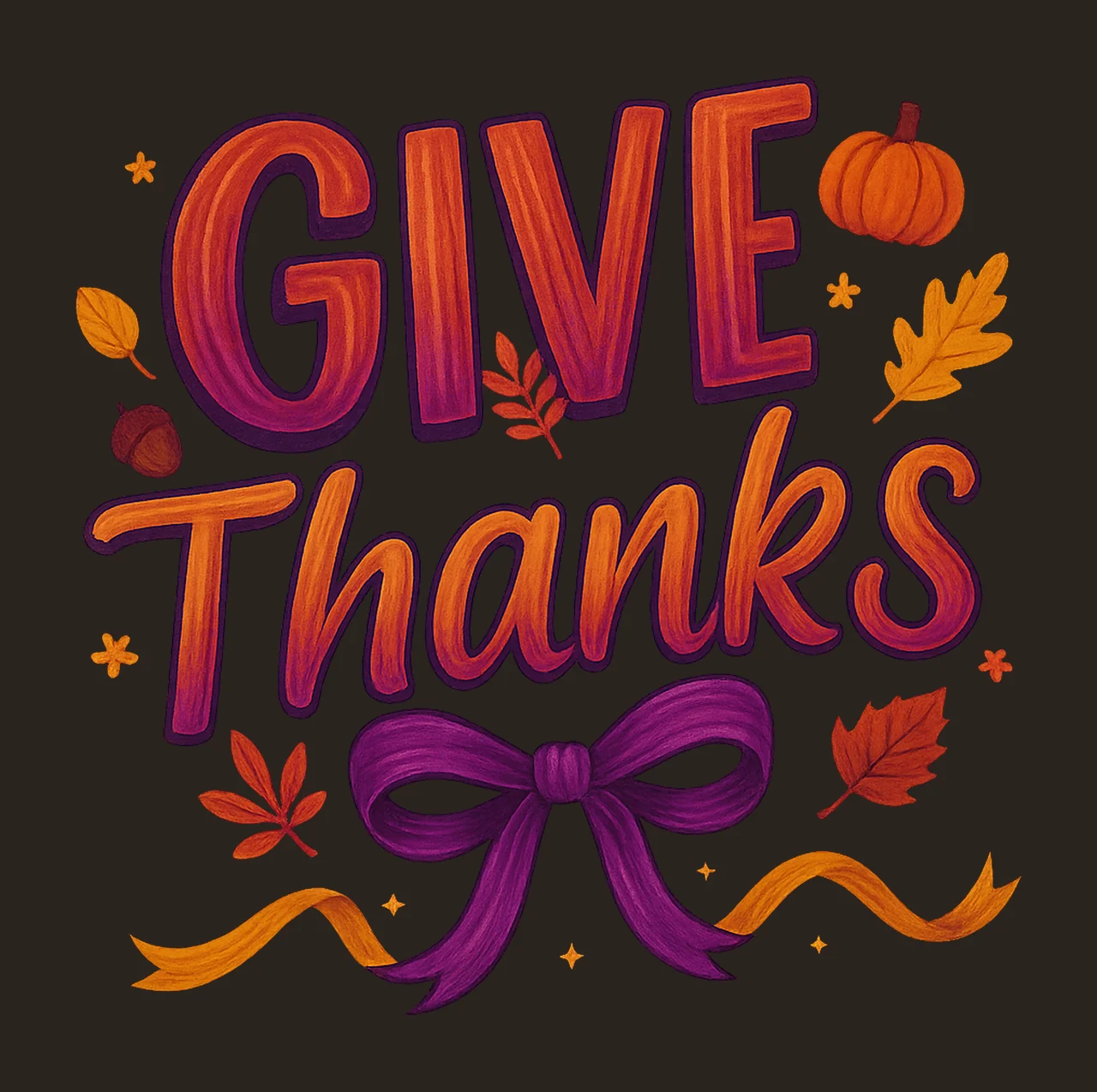Give Thanks Thankful Fall Thanksgiving Coquette Fall Design contrast preview thumbnail