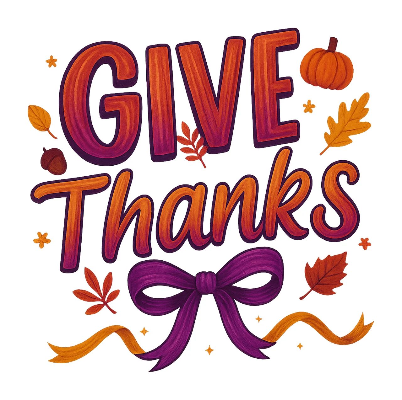 Give Thanks Thankful Fall Thanksgiving Coquette Fall Design