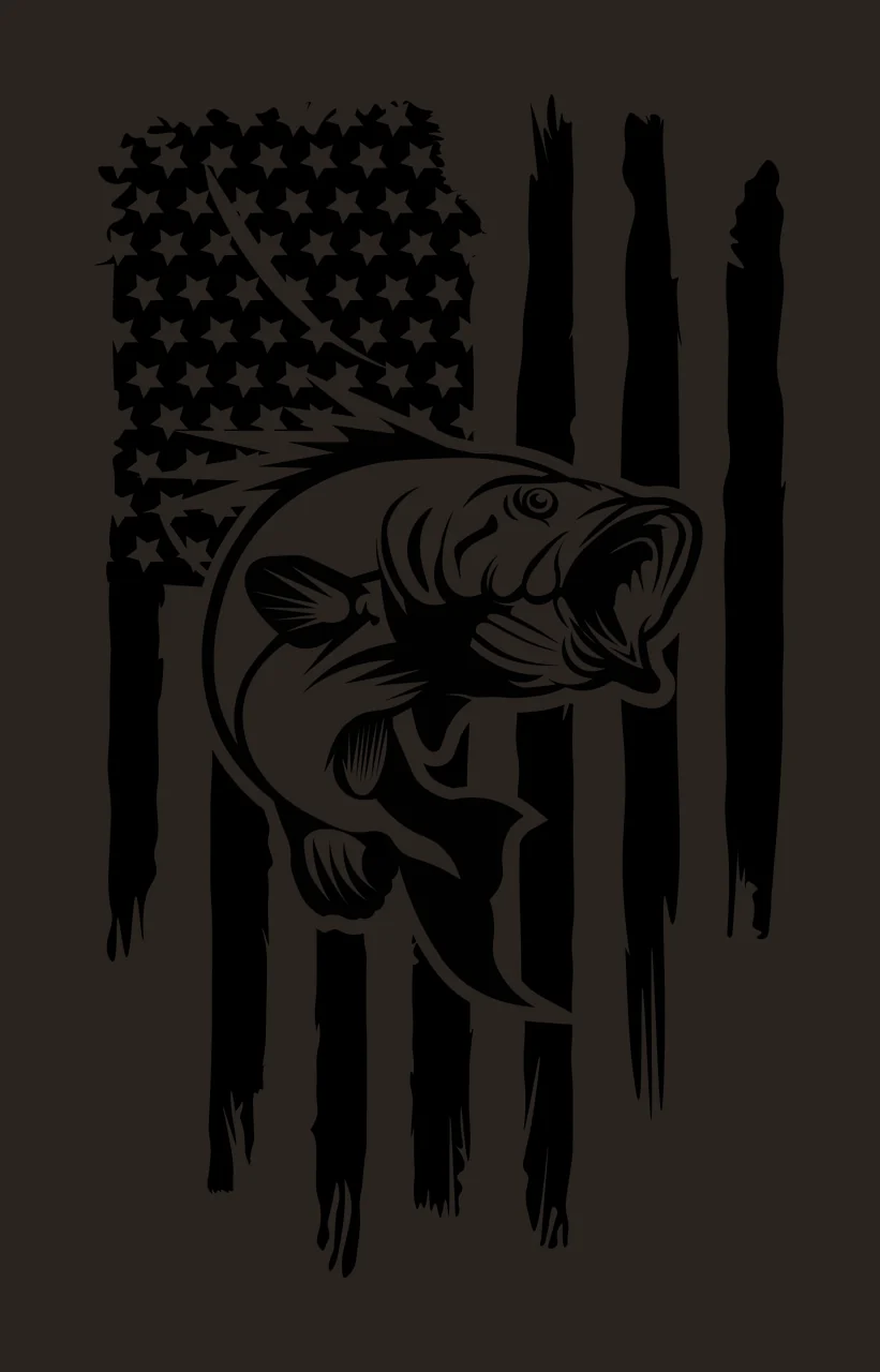 We The People Flag With Fish leaping stars stripes graphic contrast preview thumbnail