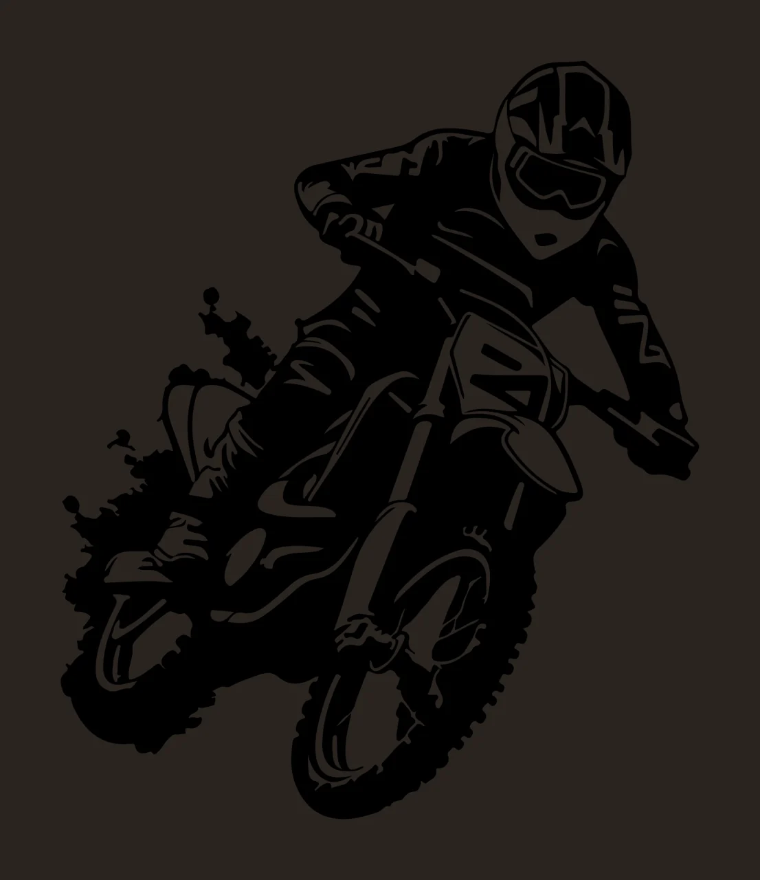 Motocross Rider On Dirt Bike motorcycle riding helmet smoke contrast preview thumbnail