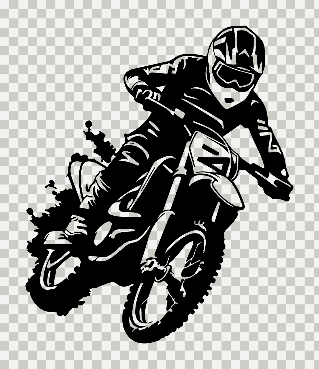 Motocross Rider On Dirt Bike motorcycle riding helmet smoke transparency and detail preview thumbnail