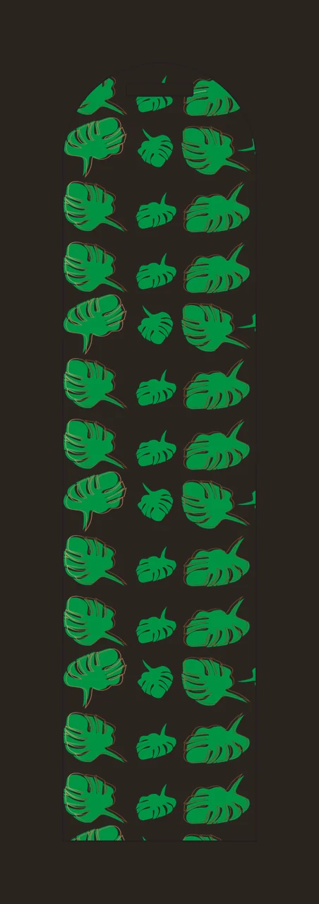 Vertical Leaf Pattern Silhouette Design rounded rectangle black contrast preview thumbnail