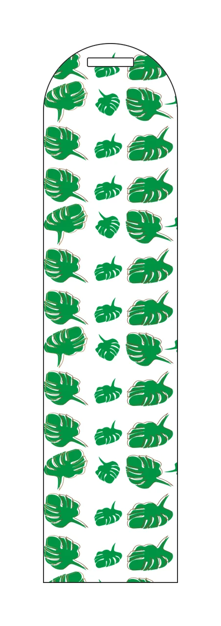 Vertical Leaf Pattern Silhouette Design rounded rectangle black