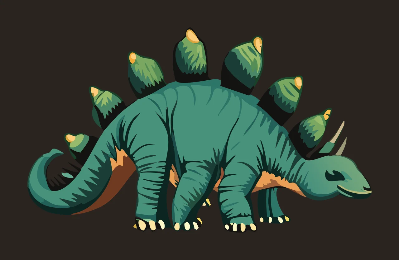 Dinosaur Stegosaurus Silhouette Facing Right Direction standing contrast preview thumbnail