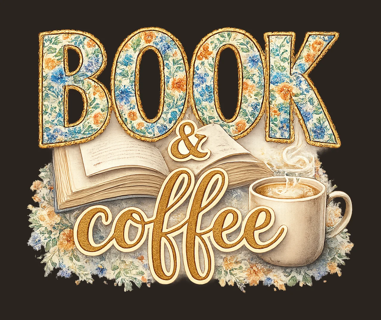 Books And Coffee Floral Valentine Design Cozy Variation A contrast preview thumbnail