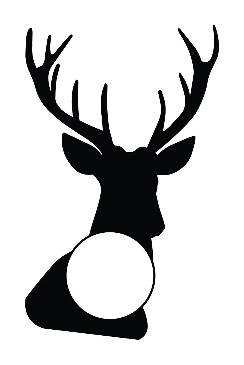 Can Glass Wrap Deer Head Circle Silhouette