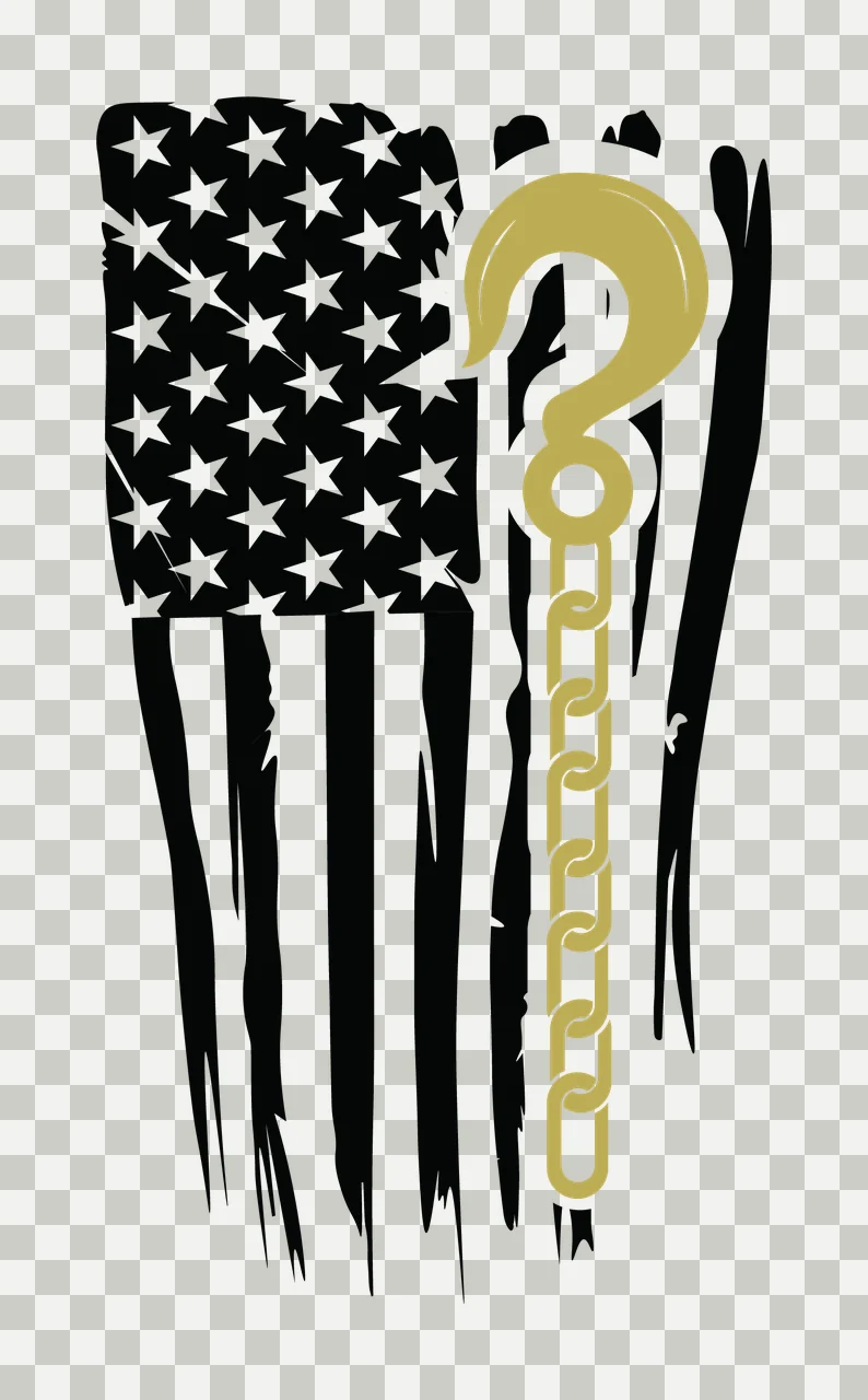 Flag American With Lifting Hook stars stripes chain silhouette transparency and detail preview thumbnail
