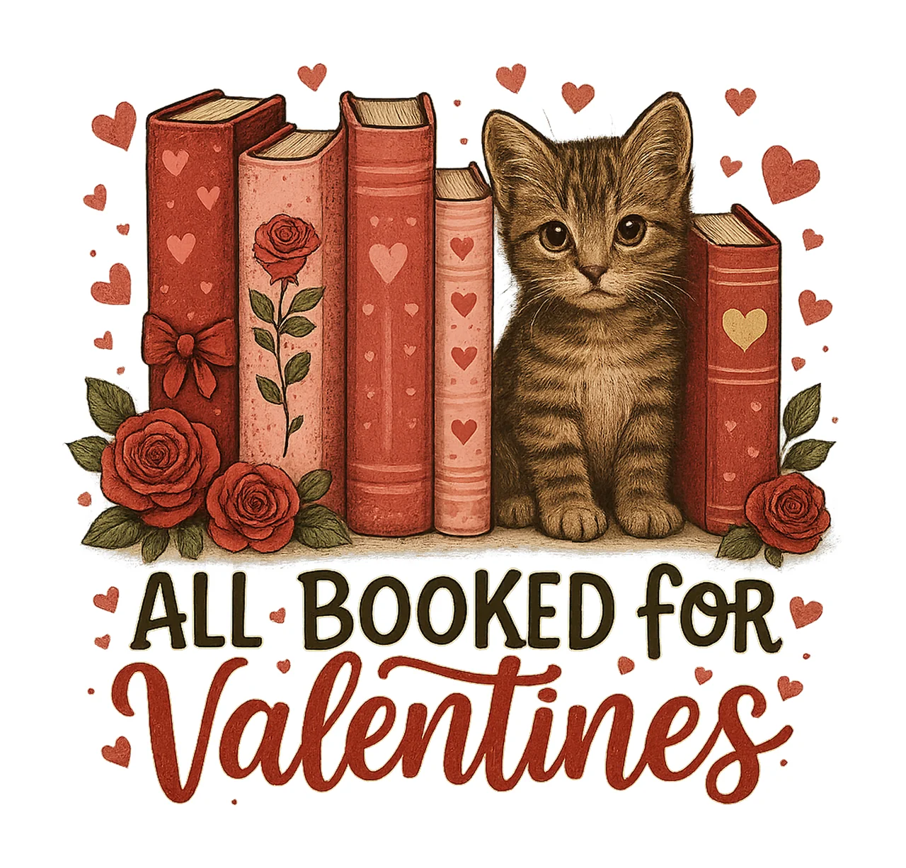 All Booked for Valentines Book Lover Shirt Design Floral