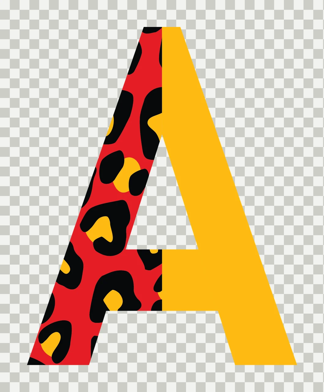 Can Glass Wrap A Letter Leopard And Yellow transparency and detail preview thumbnail
