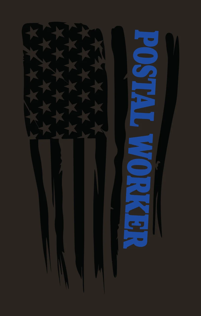 Postal Worker Flag Black And White Graphic stars stripes distressed contrast preview thumbnail