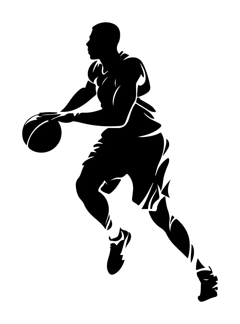 Player Basketball Dribbling A Ball person silhouette black