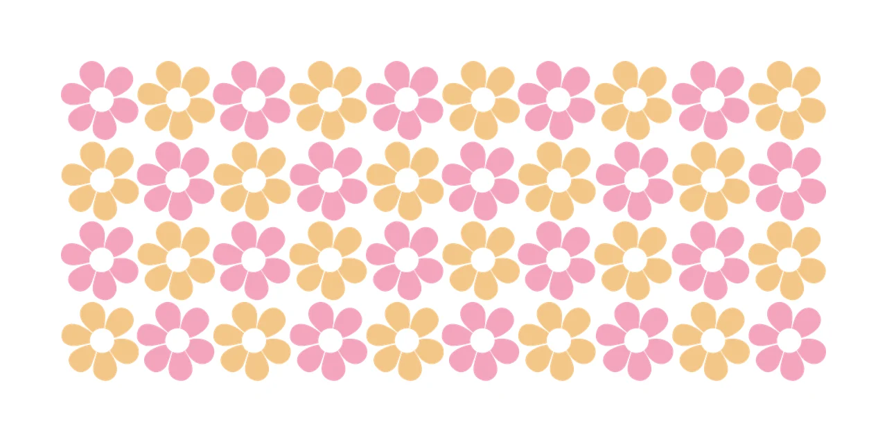 Can Glass Wrap Repeating Flower Pattern Black Shapes petals