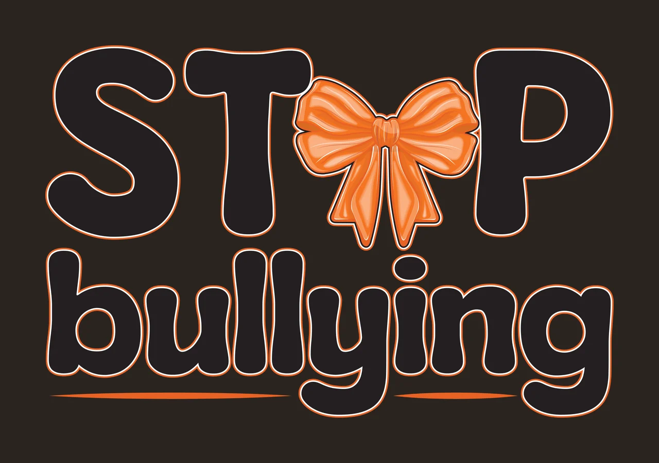 Stop Bullying Text With Bow typography and icon proclaim ribbon contrast preview thumbnail