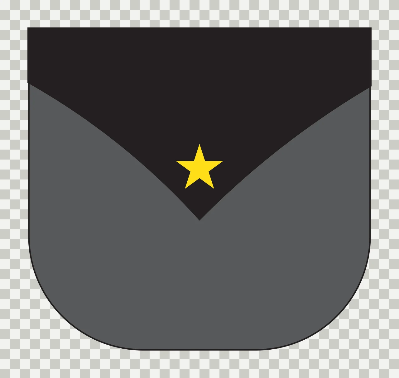 U Shaped Pocket Silhouette In A Solid Black shape graphic plain white transparency and detail preview thumbnail