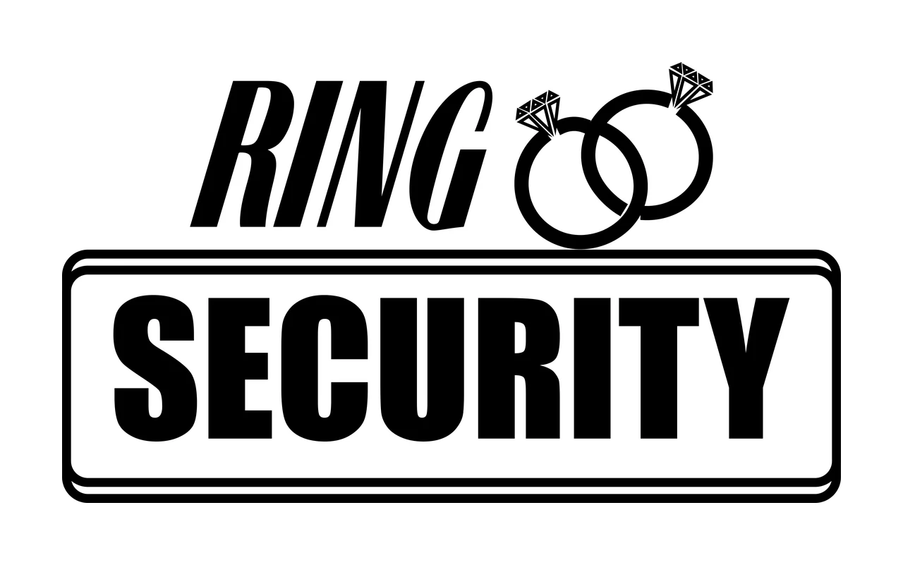 Ring Security Wedding Badge Graphic rings diamonds sign black