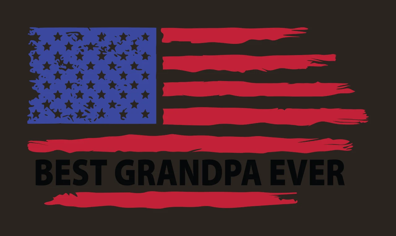 Best Ever Flag Best Grandpa Ever Distressed Design stars stripes contrast preview thumbnail