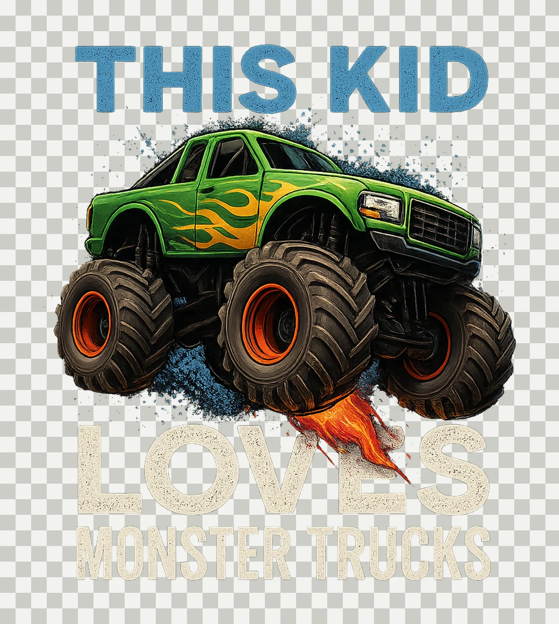 Design This Kid Loves Monster Truck shirt Monster Truck transparency and detail preview thumbnail