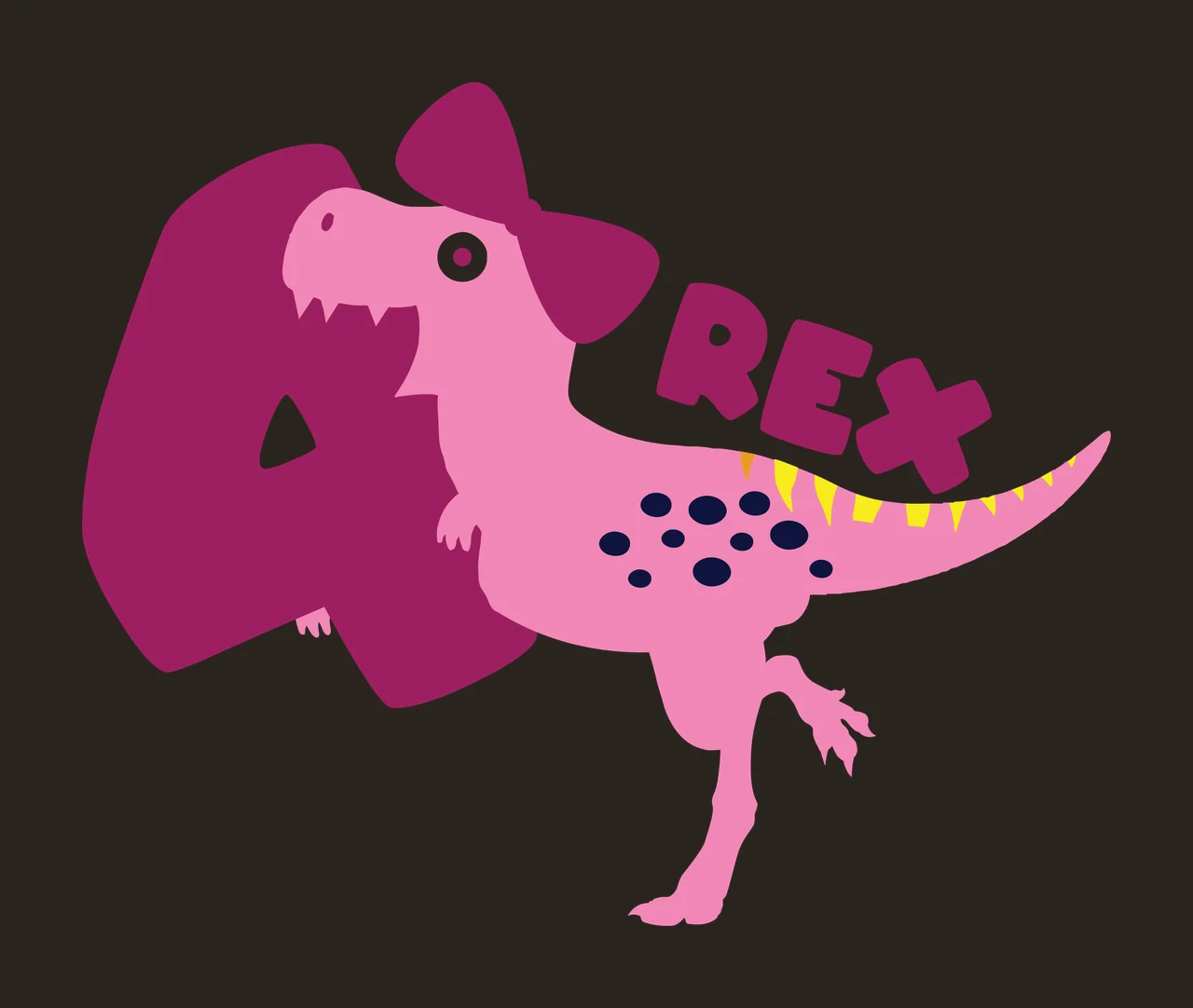 Dinosaur Rex Silhouette With 4 standing number letter R E X contrast preview thumbnail